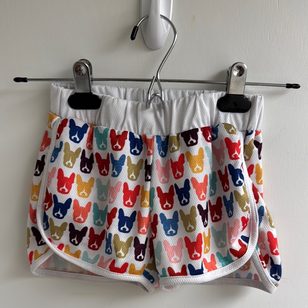 Urban Smalls Colorful Kids' size 10 Shorts French bulldog print, elastic waist